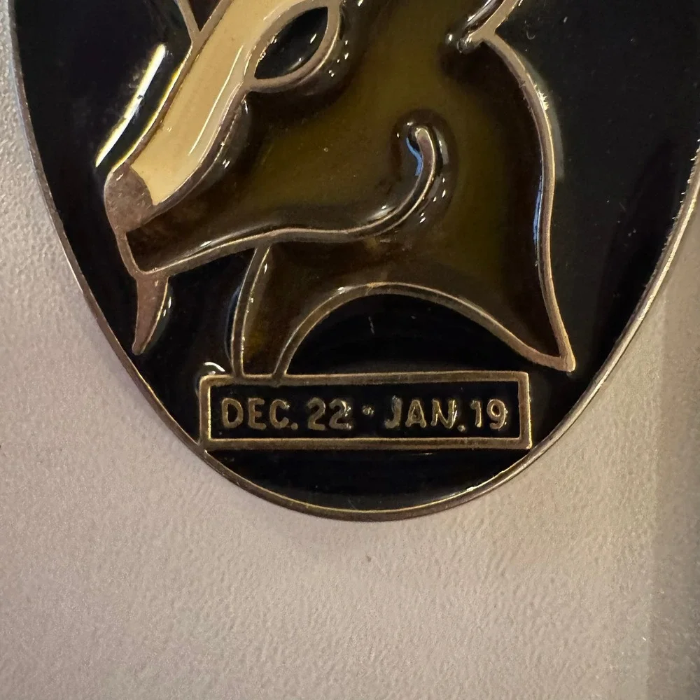 Vintage Capricorn‎ Keychain Zodiac Sign Astrology January Birthday Gift Key Ring